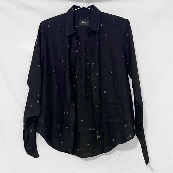 HP⭐️Rails Black Star Embroidered Robyn Button Down - Picture 2 of 6